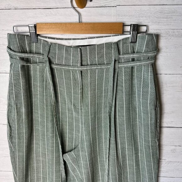 Vero Moda Pants SZ 8 Serena High Waist Paper Bag Laurel Wreath Pinstriped Beachy - Picture 9 of 16